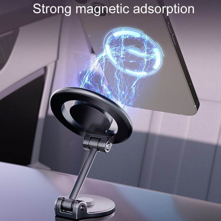 Magnetic Folding Car Phone Holder Rotatable Dashboard Stick-On Navigation Stand, D33