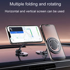 Magnetic Folding Car Phone Holder Rotatable Dashboard Stick-On Navigation Stand, D33