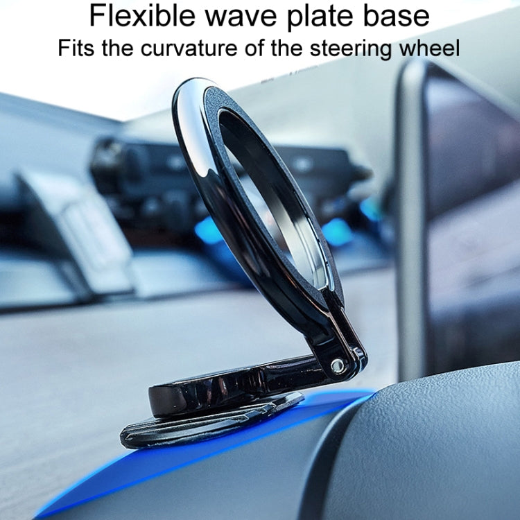 Magnetic Folding Car Phone Holder Rotatable Steering Wheel Stick-On Navigation Stand, D21