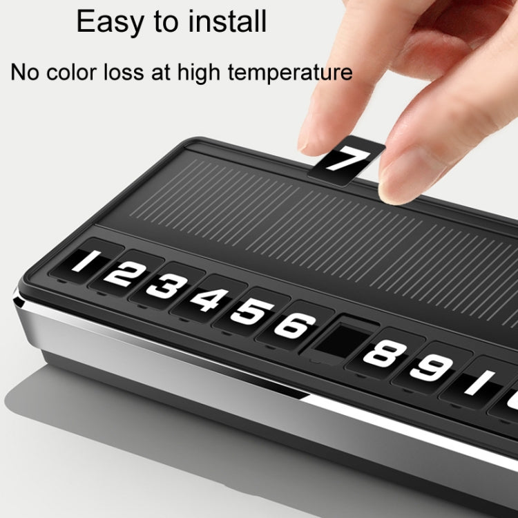 Car Temporary Parking License Plate Solar Rechargeable Luminous Parking Card