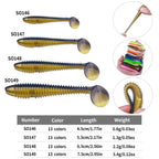 HENGJIA Spaghetti Worm T-Tail Soft Bait Spiral Fishing Dummy Lures, 4.5cm 10pcs /Pack, 5.5cm 10pcs /Pack, 7.5cm 6pcs /Pack