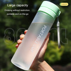 Outdoor Large Capacity Sports Mug Frosted Plastic Portable Leak-proof Teacups, 400ml Transparent Black, 400ml Transparent White, 400ml Transparent Green, 600ml Transparent White, 600ml Transparent Green, 600Mml Transparent Black, 800ml Transparent Blac...