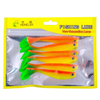 6pcs /Pack HENGJIA T-Tail Soft Dummy Bait Freshwater Fishing Lures, 10cm 5.3g