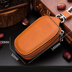 Leather Men Multifunctional Car Key Bag Large Capacity Universal Waist Hanging Key Storage Bag
