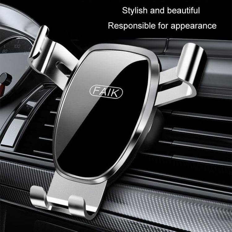 FAIK Car Cell Phone Holder Air Vent Triangle Gravity Sensor Car Phone Bracket, Black Frosted Model, Silver Frosted Model, Black Mirror Model, Silve Mirror Model