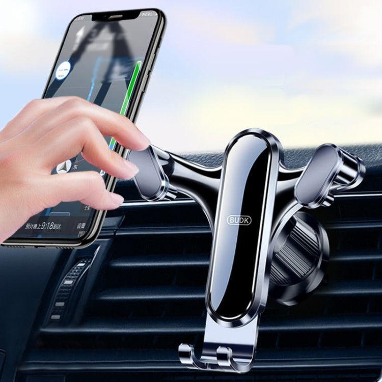 BUDK Triangle Gravity Sensor Car Phone Bracket Car Air Vent Navigation Holder, Buckle Model, Adhesive Model, Suction Cup Base Model, Bent Suction Cup Base Model, Hook Model