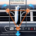 BUDK Triangle Gravity Sensor Car Phone Bracket Car Air Vent Navigation Holder, Buckle Model, Adhesive Model, Suction Cup Base Model, Bent Suction Cup Base Model, Hook Model