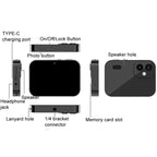 D6 CCD HD Digital Camera Movie Music Smart Camera Touch Screen Student Card Video Recorder, Excluding Memory, D6 Black, D6 White