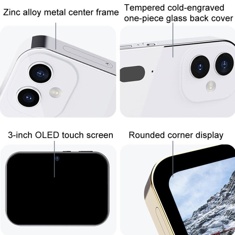 D6 CCD HD Digital Camera Movie Music Smart Camera Touch Screen Student Card Video Recorder, Excluding Memory, D6 Black, D6 White