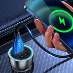 QIAKEY Vehicle Dual Port Fast Charging Charger One To Two Cigarette Lighter, TK518 Coffee, TK518 Blue, TK515 Coffee, TK515 Blue, TK519 Coffee