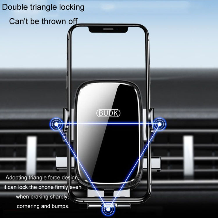 BUDK Anti-shake Car Phone Bracket Car Navigation Air Vent Fixed Gravity Support Stand