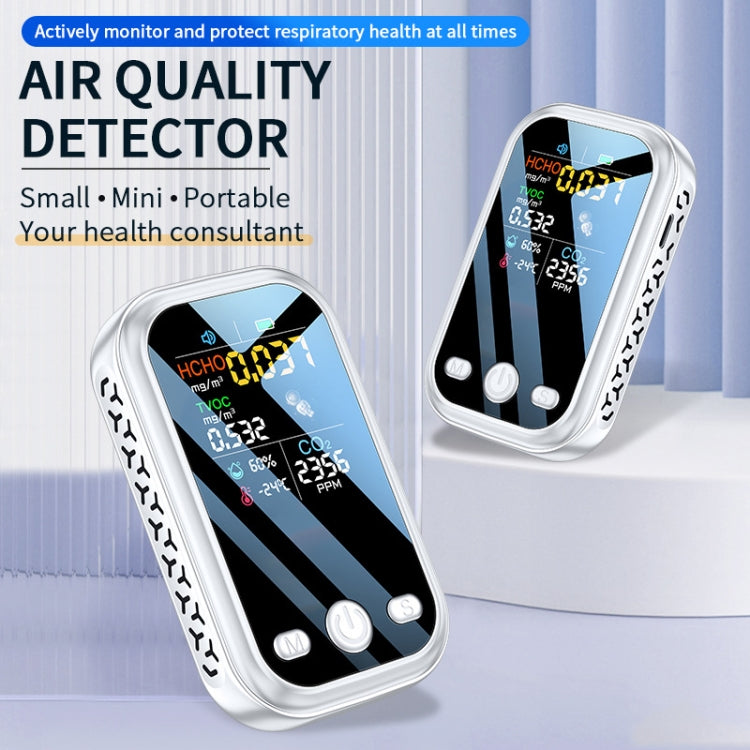 5 In 1  Air Quality Monitor TVOC HCHO CO2 Detector Temperature Humidity Tester, D7