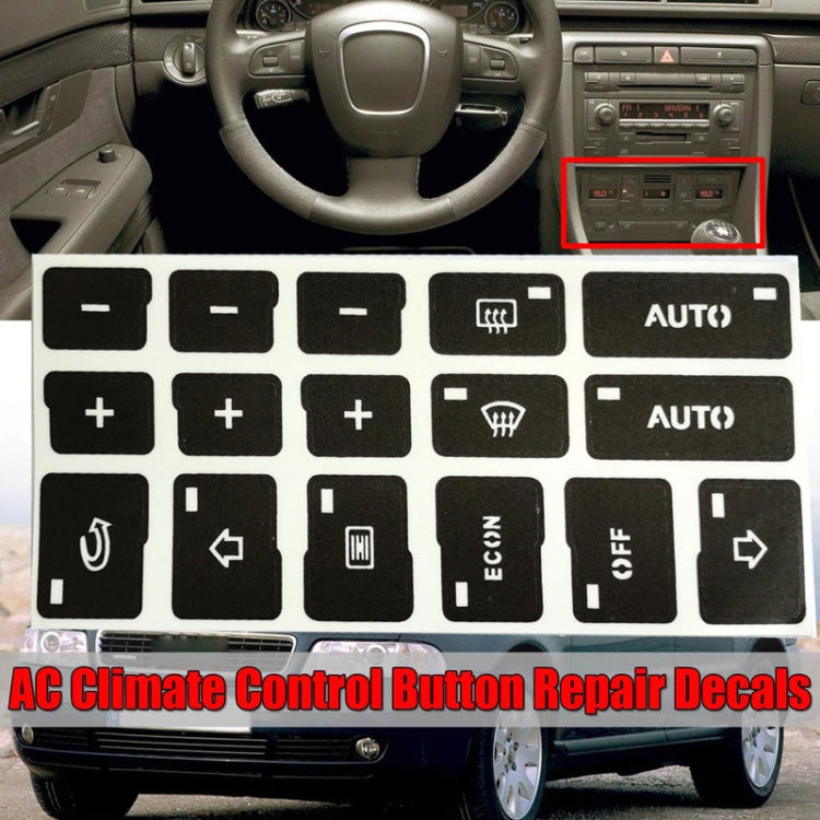 2sets For Audi A4/B6/B7 2000-2004 Car Air Conditioning Button Panel Sticker, For Audi A4/B6/B7 2000-2004