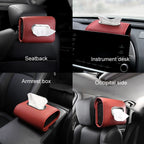 Auto Armrest Tissue Box Car Seat Back Hanging Napkin Pack Cover