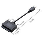 SATA To USB3.0 Easy Drive Cable 2.5 Inch SSD Solid State Drive Universal Connection Cable Converter Reader, SATA To USB3.0
