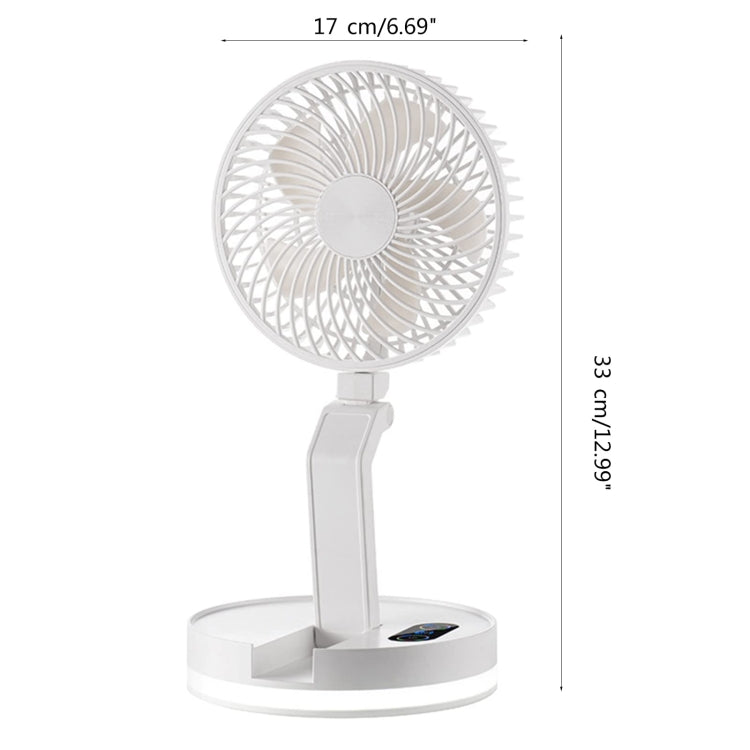 F200 Foldable Remote Control Wall-mounted Fan LED Light Desktop Rotating Fan, Regular Model