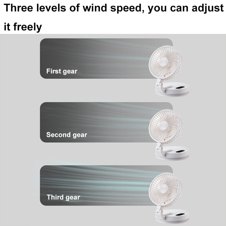 F200 Foldable Remote Control Wall-mounted Fan LED Light Desktop Rotating Fan, Regular Model