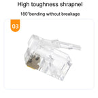 1000pcs /Pack 2-Pronged Gold-Plated 4P4C Telephone Crystal Heads 4 Core Handset RJ9 Cable Connector
