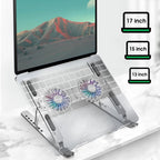 C9 Pro RGB Ambient Light Foldable Fan Cooling Laptop Aluminum Alloy Heightening Stand, Silver, Pink, Gray