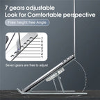 C9 Pro RGB Ambient Light Foldable Fan Cooling Laptop Aluminum Alloy Heightening Stand, Silver, Pink, Gray