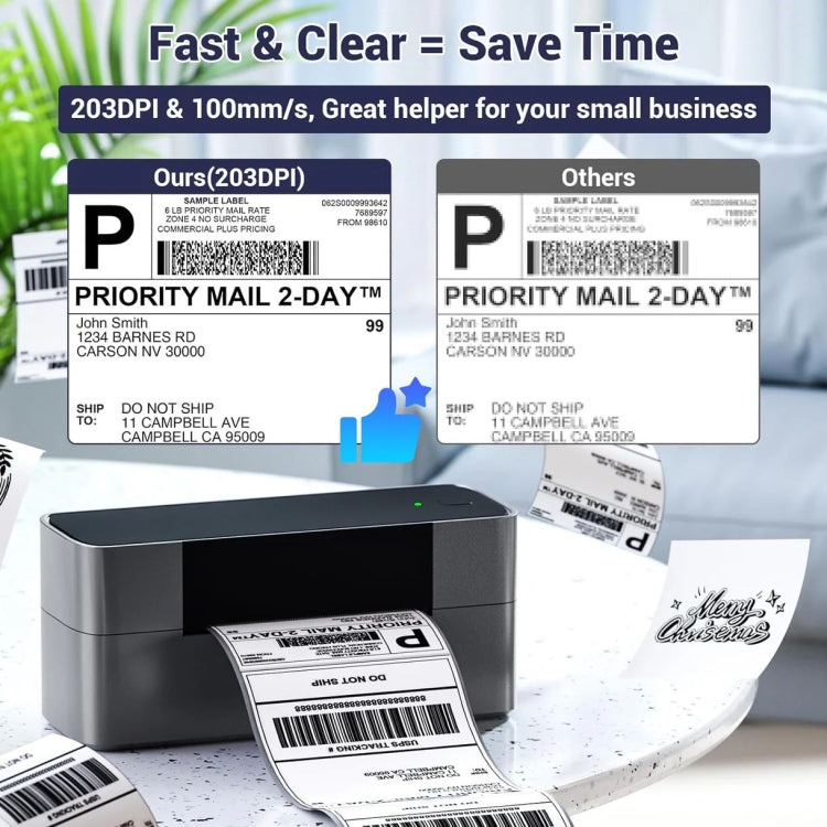 Phomemo PM245-BT Bluetooth Shipping Label Printer Support Labels Width  1- 4.6 Inch, EU Plug, US Plug, UK Plug