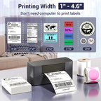 Phomemo PM245-BT Bluetooth Shipping Label Printer Support Labels Width  1- 4.6 Inch, EU Plug, US Plug, UK Plug