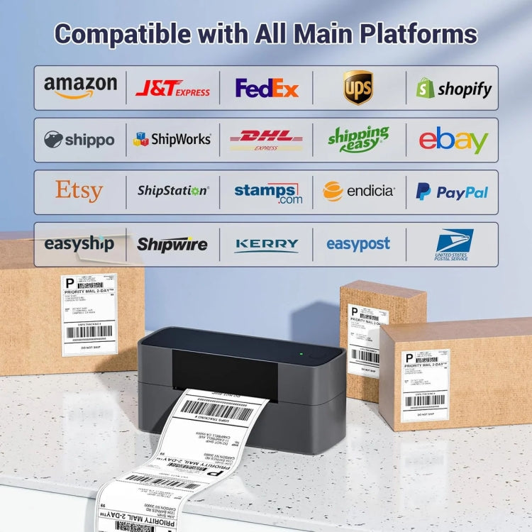 Phomemo PM245-BT Bluetooth Shipping Label Printer Support Labels Width  1- 4.6 Inch, EU Plug, US Plug, UK Plug