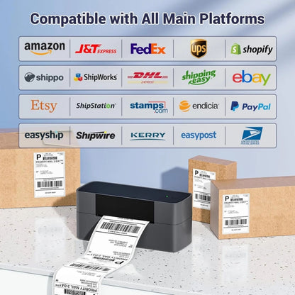 Phomemo PM245-BT Bluetooth Shipping Label Printer Support Labels Width  1- 4.6 Inch, EU Plug, US Plug, UK Plug