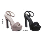 Women Sexy High Heels Chunky 14cm Waterproof Platform Sandals Show Shoes, 38, 40