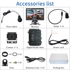 7 Inch Four-Way Monitor With Reverse Detection Digital Radar
