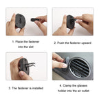 2 In 1 Car Glasses Holder Air Outlet Sun Visor Bill Holder