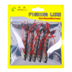 HENGJIA SO175 Two Color Split Fork Soft Bait Freshwater Fishing Salmon Lures, 6.6cm 5pcs /Pack
