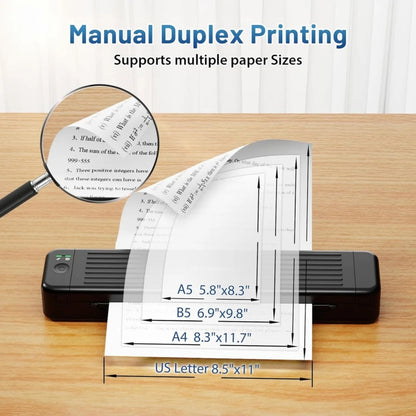 Phomemo P831 Bluetooth Portable Thermal Transfer Printer Support A4 / Letter / A5 / B5 Plain Paper Printing, Black, Pink, Blue, White, Green