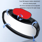 Car Rearview Mirror Assisted Reversing Blind Spot Wide-angle Mirror, Black, White, Silver, Red