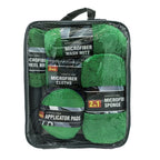 9pcs /Set Car Detailing Gloves Rags Waxing Cleaning Set, Green