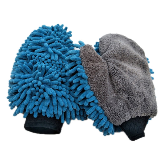 Chenille Double-Sided Microfiber Car Cleaning Thumb Gloves