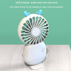 Summer Cartoon Pocket Handheld Stand Fan Rechargeable Silent Mini Fan
