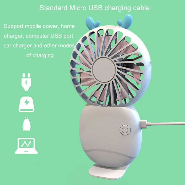 Summer Cartoon Pocket Handheld Stand Fan Rechargeable Silent Mini Fan