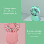 Summer Cartoon Pocket Handheld Stand Fan Rechargeable Silent Mini Fan