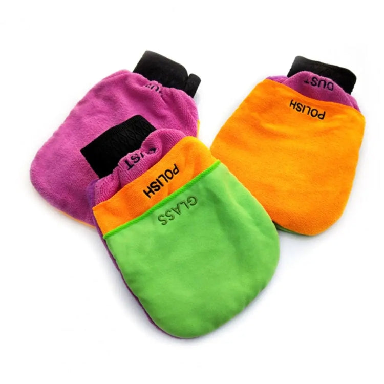3 in 1 Multifunctional Car Waxing Thickened Cleaning Gloves, 15x24cm