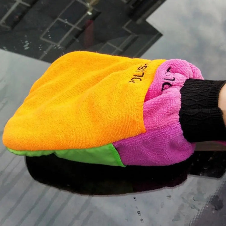 3 in 1 Multifunctional Car Waxing Thickened Cleaning Gloves, 15x24cm