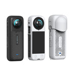 For Insta360 X4 AMagisn Silicone Protective Cover, Body Case + Lens Cover Black, Body Case + Lens Cover Gray, Body Case Black, Body Case Gray, Lens Cover Black, Lens Cover Gray