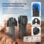 For Insta360 X4 AMagisn Metal Protective Housing Frame 2 Claws Rabbit Cage, 2 Claws Version