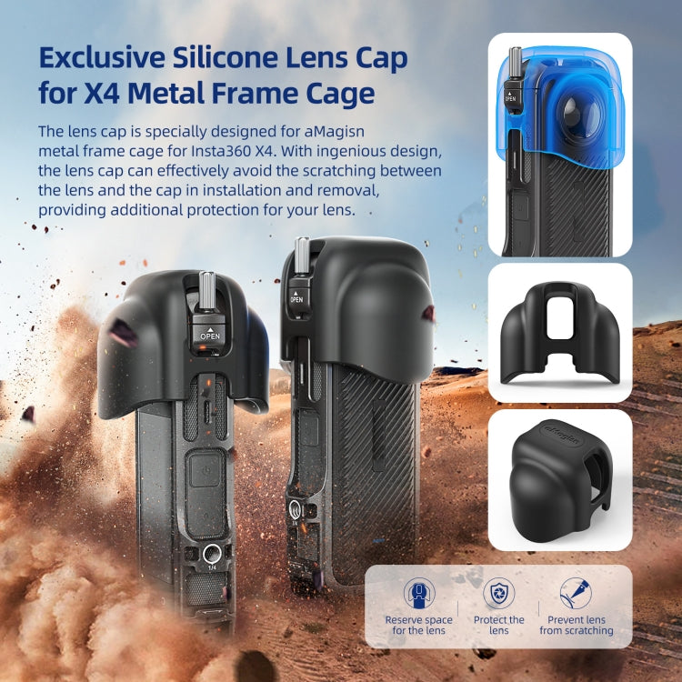 For Insta360 X4 AMagisn Metal Protective Housing Frame 2 Claws Rabbit Cage, 2 Claws Version