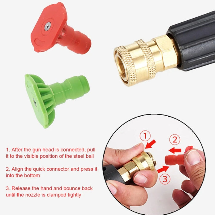 High-pressure Car Washer Nozzle Fan-shaped 1/4 Quick Plug Connector Water Rifle Parts, 0 Degree (1.1 Nozzle), 15 Degree (1.1 Nozzle), 25 Degree (1.1 Nozzle), 40 Degree (1.1 Nozzle), 0 Degree (1.2 Nozzle), 15 Degree (1.2 Nozzle), 25 Degree (1.2 Nozzle) ...