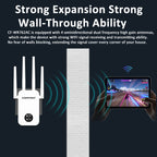 COMFAST 762AC 1200Mbps WiFi Signal Booster Dual Band WiFi Repeater with OLED Display Screen, CF-WR762AC