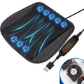 Car USB Summer Cool Ventilated Breathable Seat Cushion, Black 8 Sets Fan, Red 8 Sets Fan, Blue 8 Sets Fan