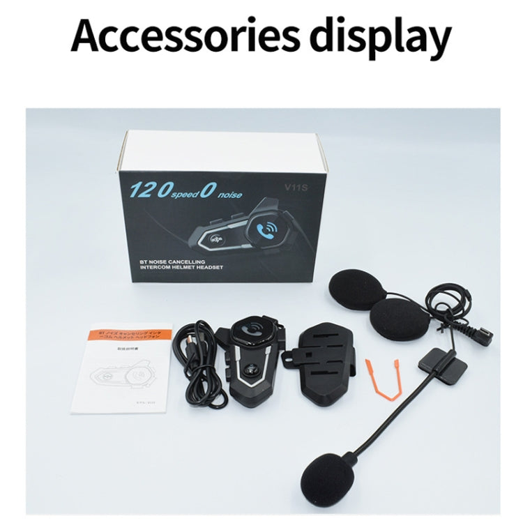 Motorcycle Noise Reduction Waterproof Helmet Cycling Bluetooth Headphones, V11S