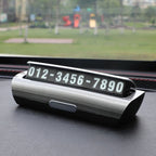 Hidden Luminous Temporary Parking Sign With Car Number, Silver, Imitation Wood Grain, Imitation Stone Pattern, Pure Black, Pure White