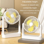 Portable Retractable USB Home Desktop Fan Large Wind Power Outdoor Ceiling Fan, Plug-in Model, Charging Model